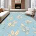 thumbnail image 1 of ODIKA 8'x10' Machine Washable Non-Slip Area Rug, Leaf Botanical Nature Inspired Decorative Highlight High Traffic Rug, Blue, 562826, 1 of 7