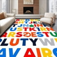 thumbnail image 1 of ODIKA 8'x10' Machine Washable Non-Slip Area Rug, Learning Letters Phonics Educational Playmat with Colorful Alphabet Design High Traffic Rug with Pad, Red, 694009, 1 of 8