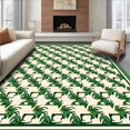 thumbnail image 1 of ODIKA 8'x10' Machine Washable Non-Slip Area Rug, Luxurious Botanical Motif Interlocking Lattice Honeycomb High Traffic Rug with Pad, Green, 582689, 1 of 8