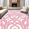 thumbnail image 1 of ODIKA 8'x10' Machine Washable Non-Slip Area Rug, Luxurious Curled Sheepskin with Undulating Waves Design High Traffic Rug, Pink, 531903, 1 of 7