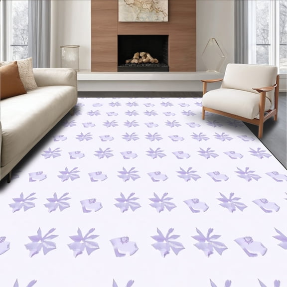 ODIKA 8'x10' Machine Washable Non-Slip Area Rug, Luxurious Silken Touch Cushion Elegant Photography Backdrop High Traffic Rug, Purple, 616902