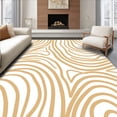 thumbnail image 1 of ODIKA 8'x10' Machine Washable Non-Slip Area Rug, Luxurious Silky Smooth Textured Wave Ripple Elegant Decorative Accent High Traffic Rug, Beige, 456776, 1 of 7