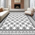 thumbnail image 1 of ODIKA 8'x10' Machine Washable Non-Slip Area Rug, Luxurious Trellis Motif Decorative Artisan Handwoven Design High Traffic Rug, Black, 553300, 1 of 7