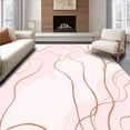 thumbnail image 1 of ODIKA 8'x10' Machine Washable Non-Slip Area Rug, Luxurious Veined Stone Bath with Elegant Swirl Design High Traffic Rug with Pad, Pink, 703211, 1 of 8
