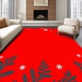thumbnail image 1 of ODIKA 8'x10' Machine Washable Non-Slip Area Rug, Magical Snowy Evening Celebration Floor Decoration High Traffic Rug with Pad, Red, 611413, 1 of 8