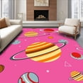 thumbnail image 1 of ODIKA 8'x10' Machine Washable Non-Slip Area Rug, Magical System Planets Educational Learning High Traffic Rug, Pink, 576275, 1 of 5