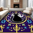 thumbnail image 1 of ODIKA 8'x10' Machine Washable Non-Slip Area Rug, Magical Whiskered Familiar Spirit Bewitched Nocturnal Enchantment High Traffic Rug, Purple, 656403, 1 of 7