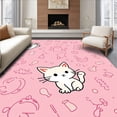 thumbnail image 1 of ODIKA 8'x10' Machine Washable Non-Slip Area Rug, Magical Wildcat Dot Fantasy Enchanting Artistic Illustration High Traffic Rug, Pink, 724739, 1 of 7