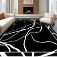 thumbnail image 1 of ODIKA 8'x10' Machine Washable Non-Slip Area Rug, Marble Veined Abstract Contemporary Floor Covering High Traffic Rug with Pad, Black, 426975, 1 of 8
