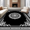 thumbnail image 1 of ODIKA 8'x10' Machine Washable Non-Slip Area Rug, Medallion Mosaic Floor with Ornate Central Focal Point High Traffic Rug, Black, 706464, 1 of 5