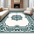 thumbnail image 1 of ODIKA 8'x10' Machine Washable Non-Slip Area Rug, Medallion Plush Floor Covering with Ornate Details High Traffic Rug, Green, 586495, 1 of 5