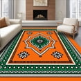 thumbnail image 1 of ODIKA 8'x10' Machine Washable Non-Slip Area Rug, Medallion Tapestry with Symmetrical Ornamental Border Details High Traffic Rug with Pad, Orange, 486784, 1 of 8