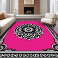 thumbnail image 1 of ODIKA 8'x10' Machine Washable Non-Slip Area Rug, Medallion Tapestry with Intricate Border Frame Design High Traffic Rug with Pad, Pink, 600759, 1 of 8