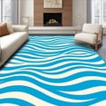 thumbnail image 1 of ODIKA 8'x10' Machine Washable Non-Slip Area Rug, Mediterranean Wave Entryway High Traffic Rug, Blue, 528807, 1 of 7