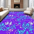 thumbnail image 1 of ODIKA 8'x10' Machine Washable Non-Slip Area Rug, Mermaid Scales Seahorse Jellyfish Mystical Underwater High Traffic Rug, Purple, 701893, 1 of 5