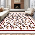 thumbnail image 1 of ODIKA 8'x10' Machine Washable Non-Slip Area Rug, Merry Checkered Reindeer Interlocking Winter High Traffic Rug with Pad, Brown, 623107, 1 of 8