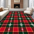 thumbnail image 1 of ODIKA 8'x10' Machine Washable Non-Slip Area Rug, Merry Yuletide Tartan Joyful Hearth Seasonal High Traffic Rug, Red, 627582, 1 of 5