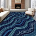 thumbnail image 1 of ODIKA 8x10 Machine Washable Non-Slip Area Rug, Minimalist Interlocking Wave with Subtle Flowing Lines High Traffic Rug, Blue, 376257, 1 of 7