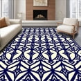 thumbnail image 1 of ODIKA 8'x10' Machine Washable Non-Slip Area Rug, Minimalist Nordic Interlocking Lattice Zen High Traffic Rug, Blue, 493218, 1 of 7