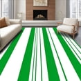 thumbnail image 1 of ODIKA 8'x10' Machine Washable Non-Slip Area Rug, Minimalist Striped Design With Varied Line Widths High Traffic Rug with Pad, Green, 547331, 1 of 8