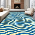 thumbnail image 1 of ODIKA 8'x10' Machine Washable Non-Slip Area Rug, Minimalist Wave Motif Decorative Accent High Traffic Rug, Blue, 599027, 1 of 7