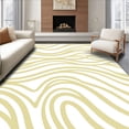 thumbnail image 1 of ODIKA 8'x10' Machine Washable Non-Slip Area Rug, Modern Abstract Ripple Patterned with Fluid Contours High Traffic Rug, Gold, 373463, 1 of 7