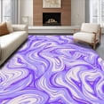 thumbnail image 1 of ODIKA 8'x10' Machine Washable Non-Slip Area Rug, Modern Abstract Swirl with Fluid Ivory and Accents High Traffic Rug with Pad, Purple, 333892, 1 of 8