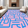 thumbnail image 1 of ODIKA 8'x10' Machine Washable Non-Slip Area Rug, Modern Alphabet Maze with Abstract Letter Forms High Traffic Rug, Pink, 686711, 1 of 7