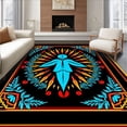 thumbnail image 1 of ODIKA 8'x10' Machine Washable Non-Slip Area Rug, Modern Iconic with Radiant Starburst and Festive High Traffic Rug, Black, 743346, 1 of 7