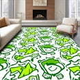thumbnail image 1 of ODIKA 8'x10' Machine Washable Non-Slip Area Rug, Modern Kawaii Money Sketch Featuring Pop Art Currency Illustrations High Traffic Rug, Green, 723051, 1 of 7