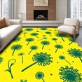 thumbnail image 1 of ODIKA 8'x10' Machine Washable Non-Slip Area Rug, Modern Meadow Breeze with Playful Dandelion High Traffic Rug, Yellow, 618038, 1 of 7