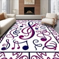 thumbnail image 1 of ODIKA 8'x10' Machine Washable Non-Slip Area Rug, Musical Notes Symphony Latch Hook Project High Traffic Rug, Maroon, 731043, 1 of 7