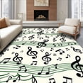 thumbnail image 1 of ODIKA 8'x10' Machine Washable Non-Slip Area Rug, Musical Symphony Notation Latch Hook DIY Project High Traffic Rug with Pad, Black, 642591, 1 of 8