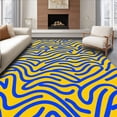 thumbnail image 1 of ODIKA 8'x10' Machine Washable Non-Slip Area Rug, Mustard & Lapis Abstract High Traffic Rug with Pad, Yellow, 366051, 1 of 8