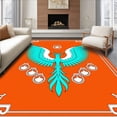 thumbnail image 1 of ODIKA 8'x10' Machine Washable Non-Slip Area Rug, Mystic Aura Emblem Interlocking Motif High Traffic Rug with Pad, Orange, 701041, 1 of 8
