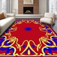 thumbnail image 1 of ODIKA 8'x10' Machine Washable Non-Slip Area Rug, Mythic Repeat with Flourishes High Traffic Rug, Red, 669277, 1 of 7