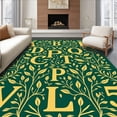 thumbnail image 1 of ODIKA 8'x10' Machine Washable Non-Slip Area Rug, Nature Inspired Alphabet Design With Interlocking Leafy High Traffic Rug, Green, 689564, 1 of 7