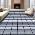 thumbnail image 1 of ODIKA 8'x10' Machine Washable Non-Slip Area Rug, Nautical Striped Plaid Decorative Accent High Traffic Rug, Blue, 543147, 1 of 7