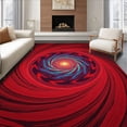 thumbnail image 1 of ODIKA 8'x10' Machine Washable Non-Slip Area Rug, Nebula Spiral Galaxy Starburst Dreamscape High Traffic Rug, Red, 496097, 1 of 7