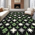 thumbnail image 1 of ODIKA 8'x10' Machine Washable Non-Slip Area Rug, Nordic Constellation Holiday with Evergreen Branch Motifs High Traffic Rug with Pad, Black, 733342, 1 of 8