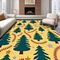 thumbnail image 1 of ODIKA 8'x10' Machine Washable Non-Slip Area Rug, Nordic Fir Tree with Festive and Motif High Traffic Rug with Pad, Yellow, 621342, 1 of 8