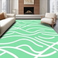thumbnail image 1 of ODIKA 8'x10' Machine Washable Non-Slip Area Rug, Nordic Minimalist Zen Wave Junction High Traffic Rug with Pad, Green, 579531, 1 of 8