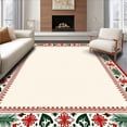 thumbnail image 1 of ODIKA 8'x10' Machine Washable Non-Slip Area Rug, Nordic Yuletide Botanical Celebration High Traffic Rug, Red, 608159, 1 of 7