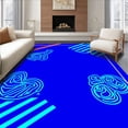 thumbnail image 1 of ODIKA 8'x10' Machine Washable Non-Slip Area Rug, Nostalgic Arcade Virtual Reality Aesthetic Stylish High Traffic Rug with Pad, Blue, 583367, 1 of 8