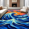 thumbnail image 1 of ODIKA 8'x10' Machine Washable Non-Slip Area Rug, Ocean Dream Sunset Scene High Traffic Rug, Pink, 744390, 1 of 7