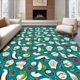 thumbnail image 1 of ODIKA 8'x10' Machine Washable Non-Slip Area Rug, Oceanfront Nautical Treasure Arrangement Celebration Display High Traffic Rug with Pad, Teal, 509391, 1 of 8