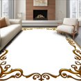 thumbnail image 1 of ODIKA 8'x10' Machine Washable Non-Slip Area Rug, Opulent Baroque Rococo Flourish Decorative High Traffic Rug with Pad, Gold, 536365, 1 of 8