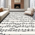 thumbnail image 1 of ODIKA 8'x10' Machine Washable Non-Slip Area Rug, Orchestral Composition Doormat Classical Score Arrangement High Traffic Rug, Beige, 656936, 1 of 7