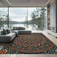 thumbnail image 1 of ODIKA 8'x10' Machine Washable Non-Slip Area Rug, Oriental Burnt Orange High Traffic Rug, Orange, 1010632, 1 of 7