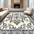 thumbnail image 1 of ODIKA 8'x10' Machine Washable Non-Slip Area Rug, Ornamental with Symmetrical Scrollwork High Traffic Rug, Beige, 572680, 1 of 7